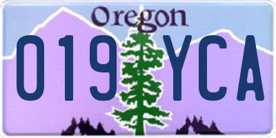 OR license plate 019YCA