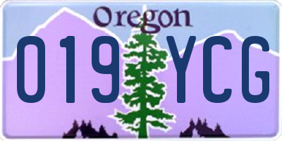 OR license plate 019YCG