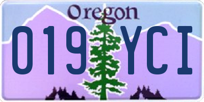 OR license plate 019YCI