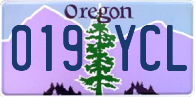 OR license plate 019YCL