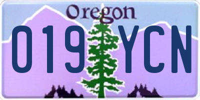 OR license plate 019YCN