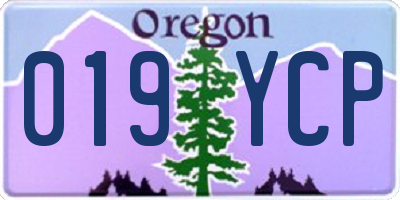 OR license plate 019YCP