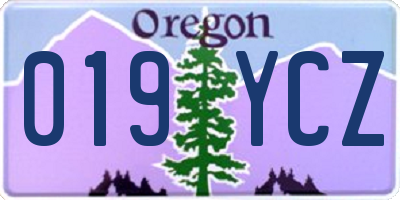 OR license plate 019YCZ