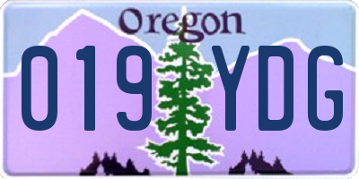 OR license plate 019YDG
