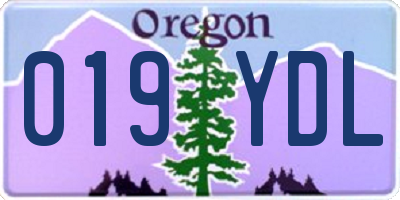 OR license plate 019YDL