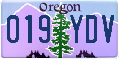 OR license plate 019YDV