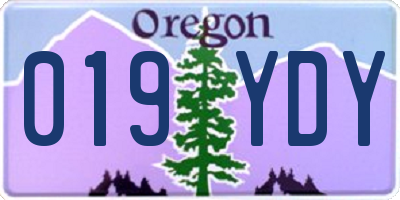 OR license plate 019YDY