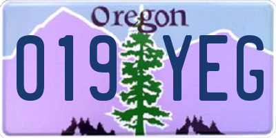 OR license plate 019YEG