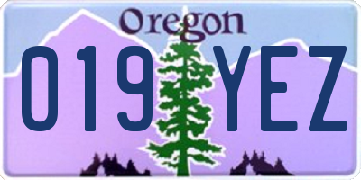 OR license plate 019YEZ