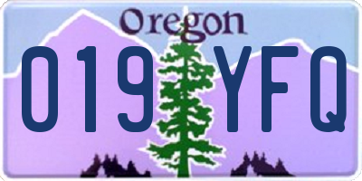 OR license plate 019YFQ