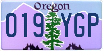 OR license plate 019YGP