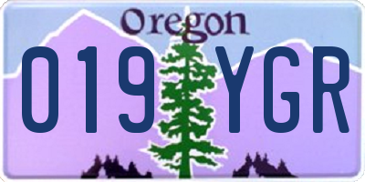 OR license plate 019YGR
