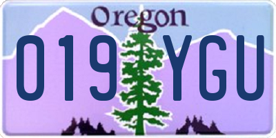OR license plate 019YGU