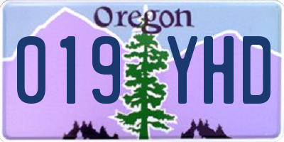 OR license plate 019YHD