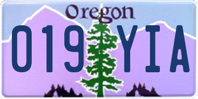 OR license plate 019YIA