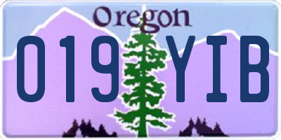 OR license plate 019YIB