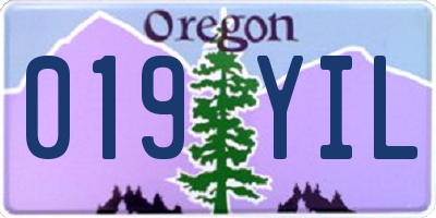 OR license plate 019YIL
