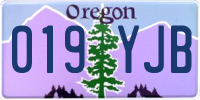 OR license plate 019YJB