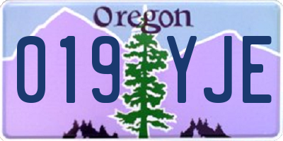 OR license plate 019YJE