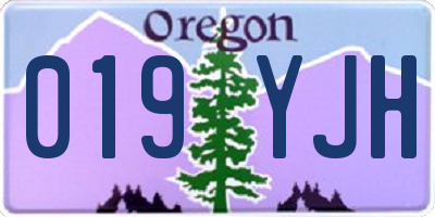 OR license plate 019YJH
