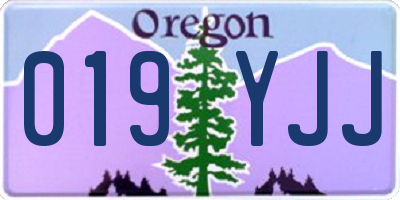 OR license plate 019YJJ