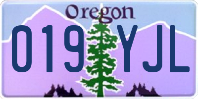 OR license plate 019YJL