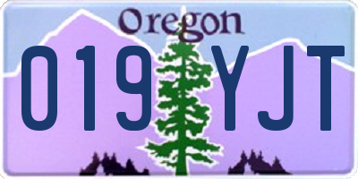 OR license plate 019YJT