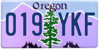 OR license plate 019YKF