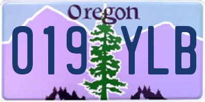 OR license plate 019YLB