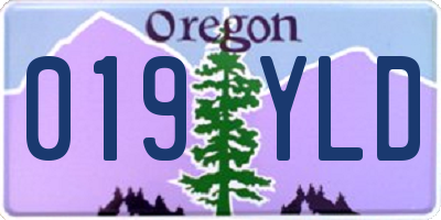 OR license plate 019YLD