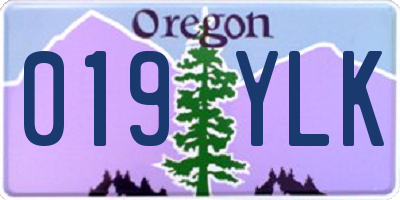 OR license plate 019YLK