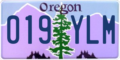OR license plate 019YLM