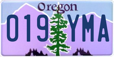 OR license plate 019YMA