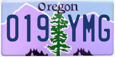 OR license plate 019YMG