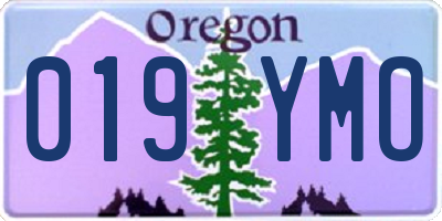 OR license plate 019YMO
