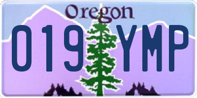 OR license plate 019YMP