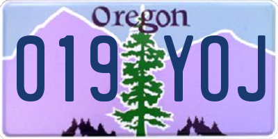 OR license plate 019YOJ