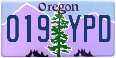 OR license plate 019YPD