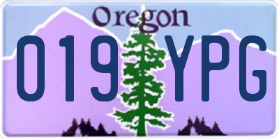 OR license plate 019YPG