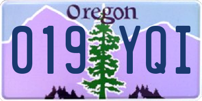 OR license plate 019YQI