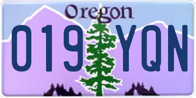OR license plate 019YQN