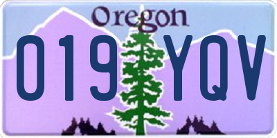 OR license plate 019YQV