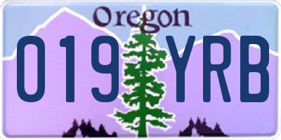 OR license plate 019YRB