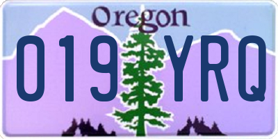 OR license plate 019YRQ