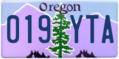 OR license plate 019YTA