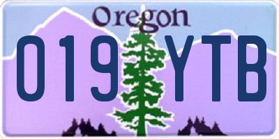 OR license plate 019YTB