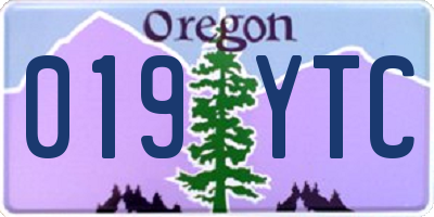 OR license plate 019YTC
