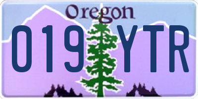 OR license plate 019YTR