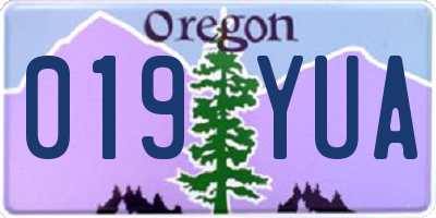 OR license plate 019YUA