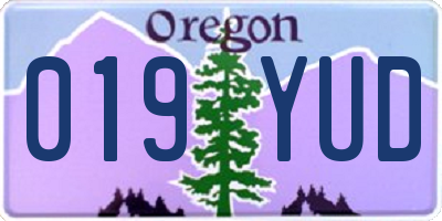 OR license plate 019YUD